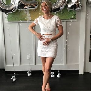 White lace mini dress